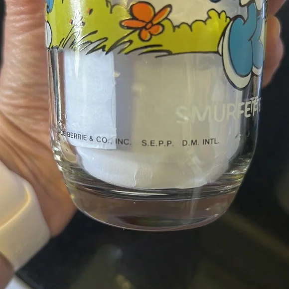 2 1982 Vintage Smurf Glasses Papa Smurf & Smurfette - Picture 5 of 7